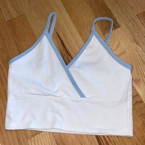 BRANDY MELVILLE AMARA TANK TOP White and blue
